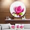 Designart - Full Bloom Pink Magnolia Flower' Large Floral Metal Artwork